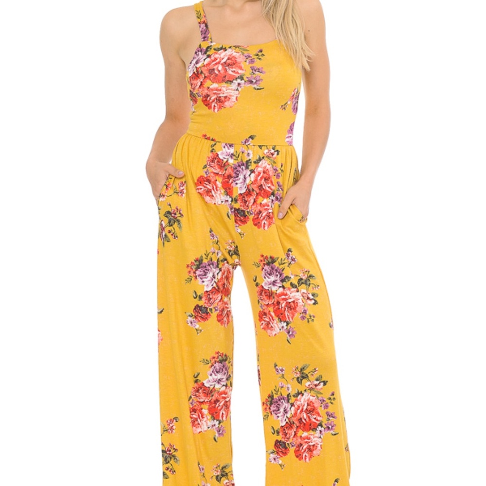 FLORAL JUMPSUIT WITH POCKETS